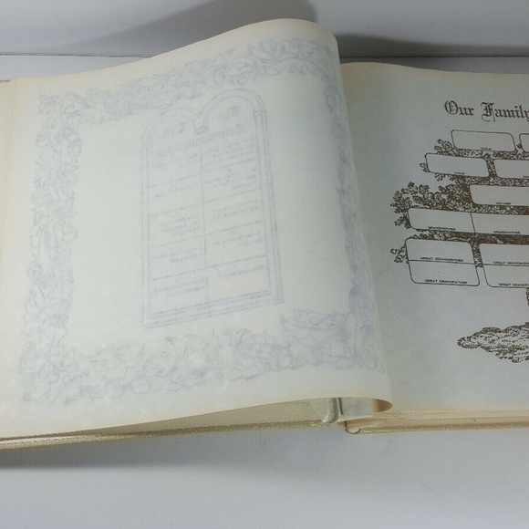 Vintage Our Family Photo Album Cowhide Gold Trim - Picture 6 of 8